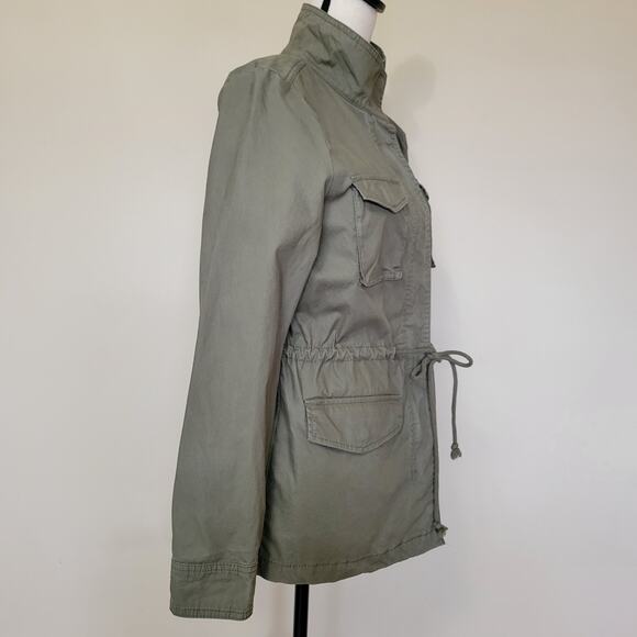 EUC Old Navy Women's M Utility Military Field Jacket Cinch Waist Green - Picture 6 of 16